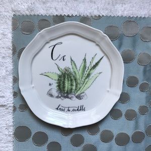 🌵Anthropologie Calligrapher Monogram Canape Plate C Cactus Cuddle
